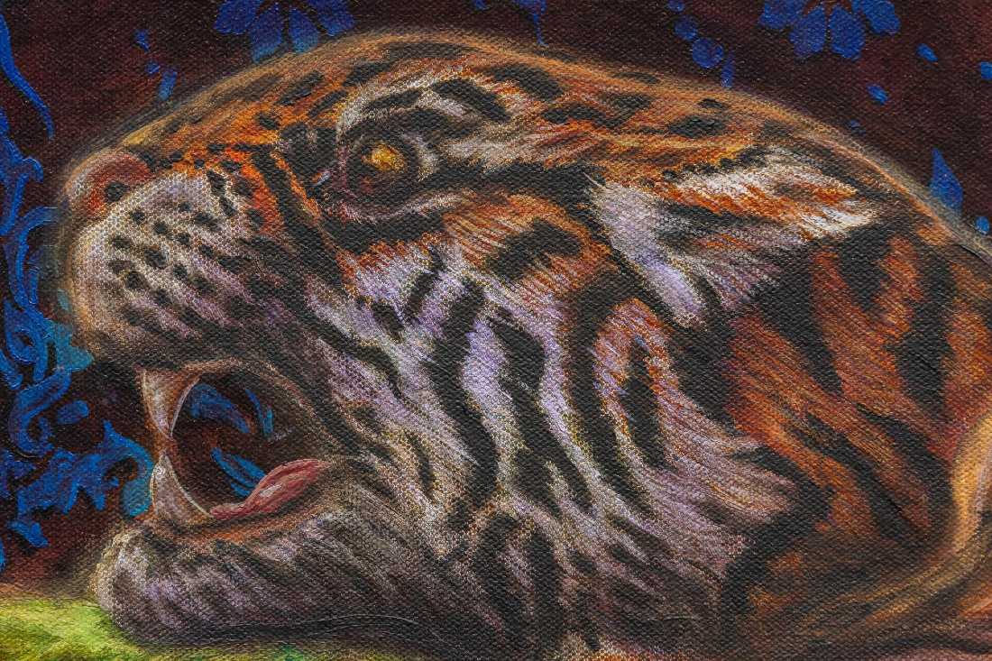 Gilbert Duran | Reclining Nude on Tiger Rug